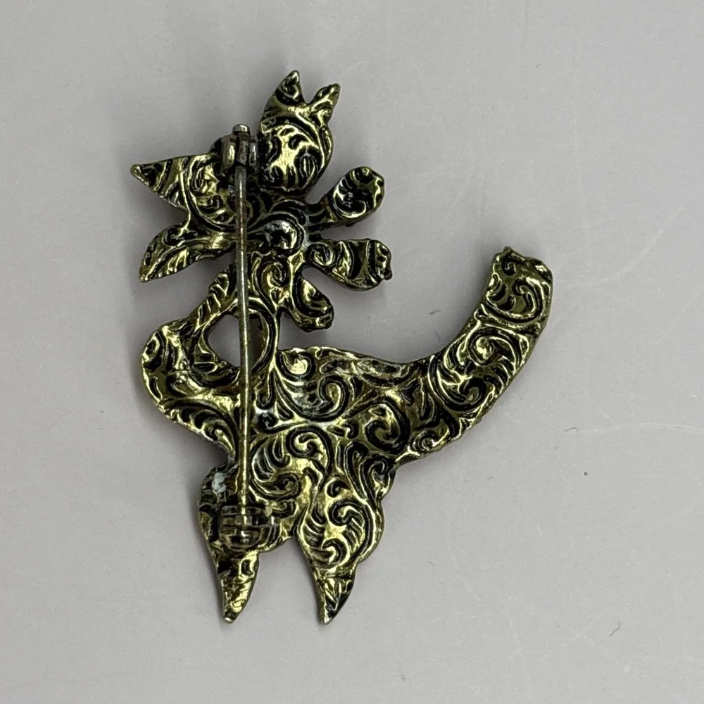 Vintage Rhinestone Pin Brooch Lot Hummingbird Gold tone Green